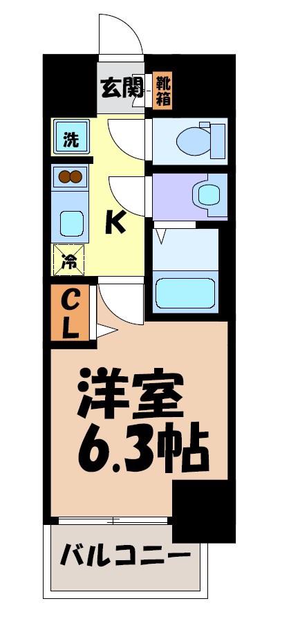 MAXIV大須観音(1K/5階)の間取り写真