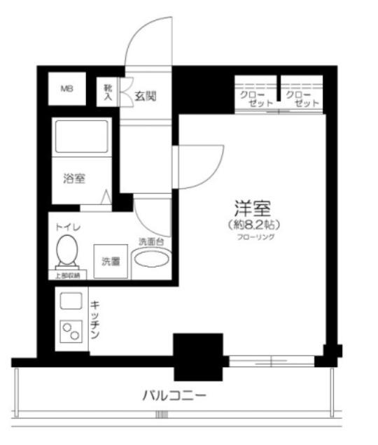 RISING PLACE 上野松が谷(ワンルーム/3階)の間取り写真