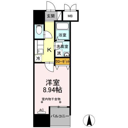 F・D VILLE(1K/2階)の間取り写真