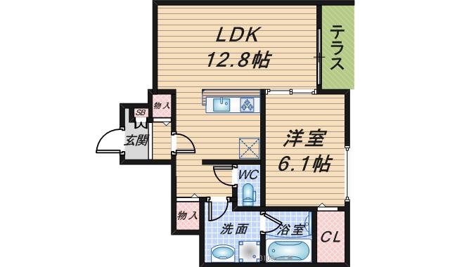 DORFCOURTVILLA(1LDK/1階)の間取り写真