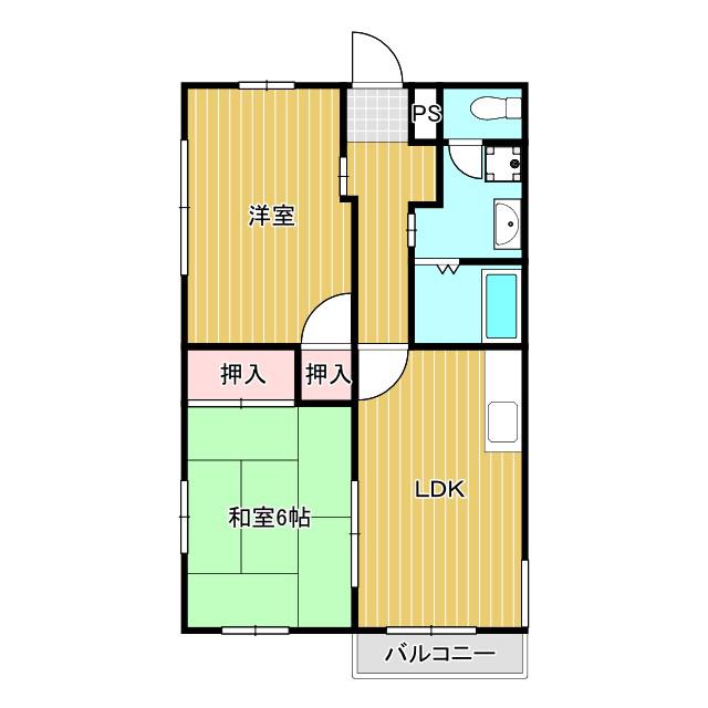 BEACH WALK ANNEX(2LDK/2階)の間取り写真