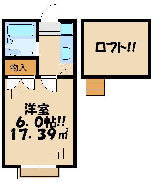 ガウディⅥ(1K/1階)の間取り写真