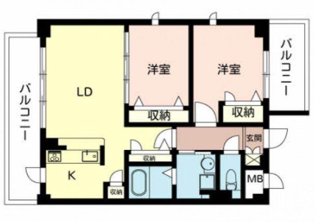 プルミエール・ソレイユ(2LDK/4階)の間取り写真
