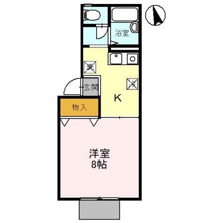 コーポナガハラ(1K/1階)の間取り写真