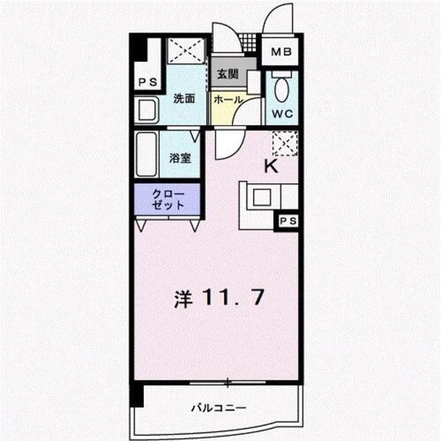 べ・ラルデ(ワンルーム/6階)の間取り写真