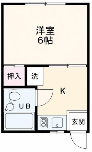ドミール習志野台(1K/2階)の間取り写真