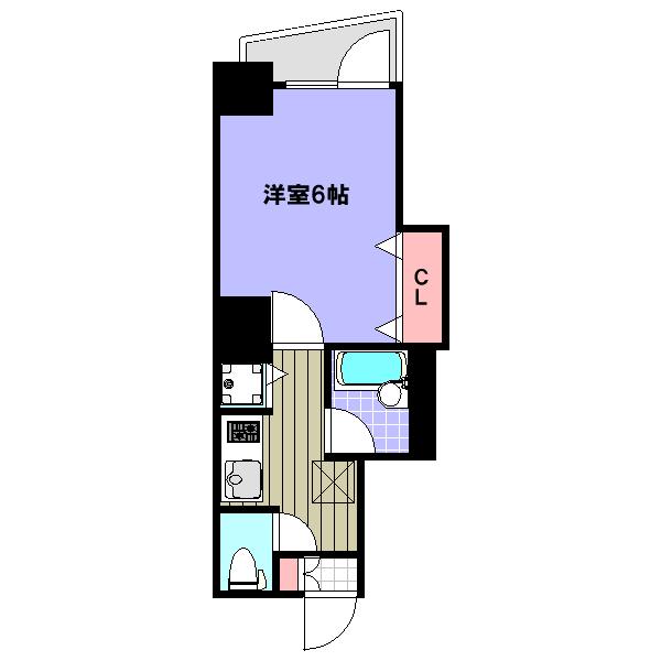 スカイコート駒沢大学(1K/5階)の間取り写真