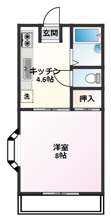 メゾン米山(1DK/3階)の間取り写真