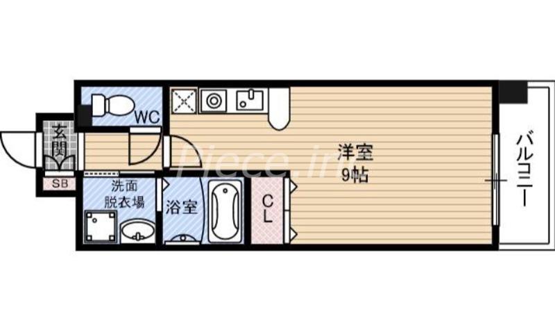 地下鉄千日前線 玉川駅(大阪) 徒歩6分 5階建 築20年(ワンルーム/2階)の間取り写真