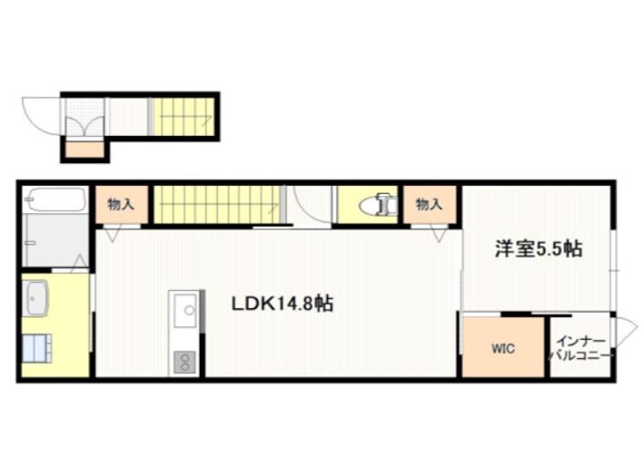 ボン・クレー和木(1SLDK/2階)の間取り写真
