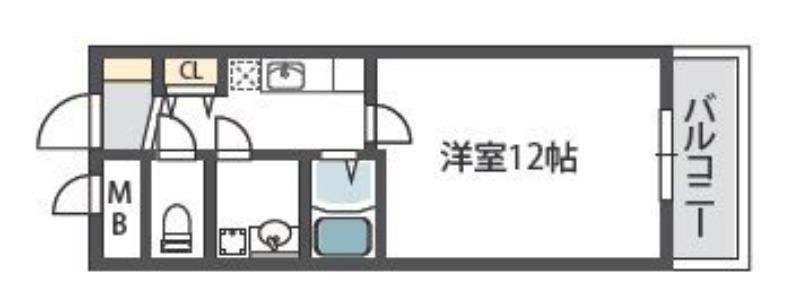 フィレンツェ(1K/7階)の間取り写真