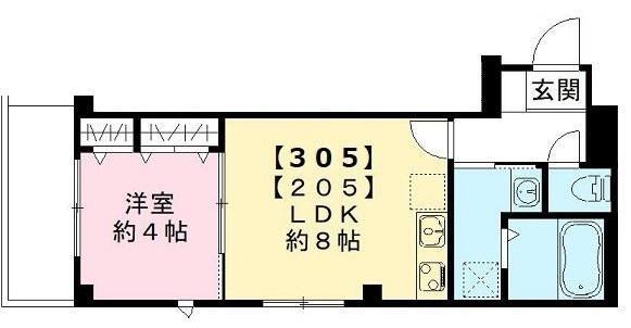MAISON BLANCHE NAGAI(1LDK/2階)の間取り写真