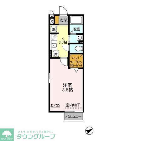 クレールコート(1K/2階)の間取り写真