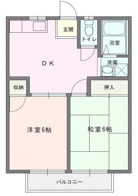 アルペジオ嵐山(2DK/1階)の間取り写真