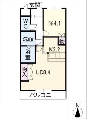 サバービア(1LDK/2階)の間取り写真