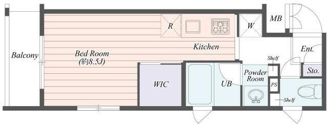 B CITY APARTMENT SHINJUKU NW(ワンルーム/5階)の間取り写真