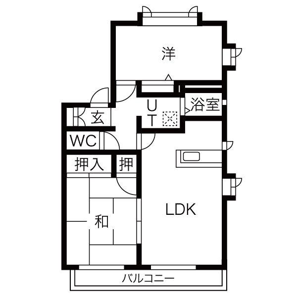 アグリーブルG(2LDK/1階)の間取り写真