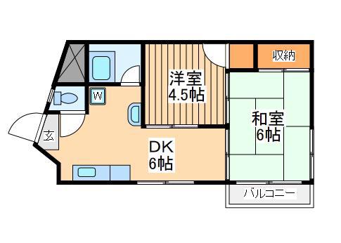 マルトミ渡田向町(2DK/6階)の間取り写真