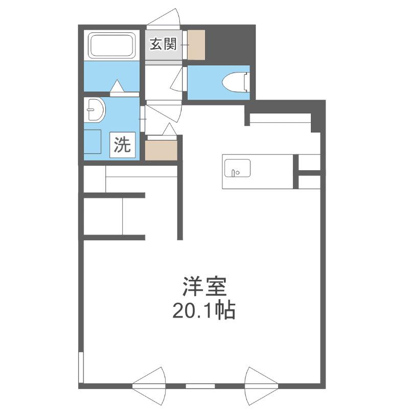 ピオネロ月寒(1LDK/3階)の間取り写真