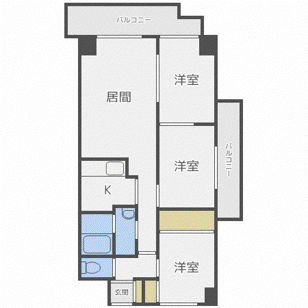 ベルマージュII 522(3LDK/8階)の間取り写真