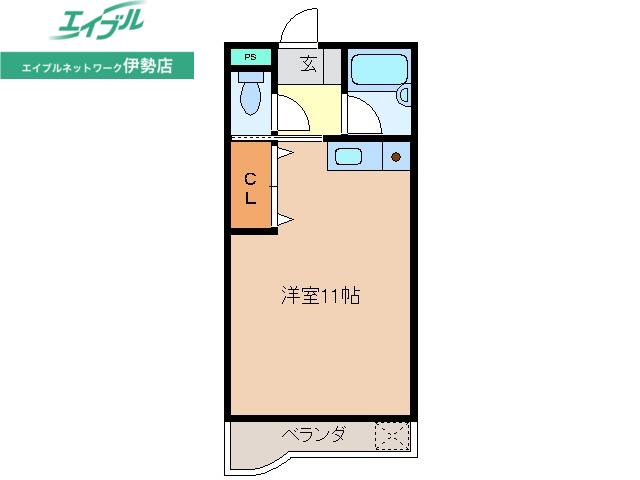 ハイツ21(ワンルーム/2階)の間取り写真