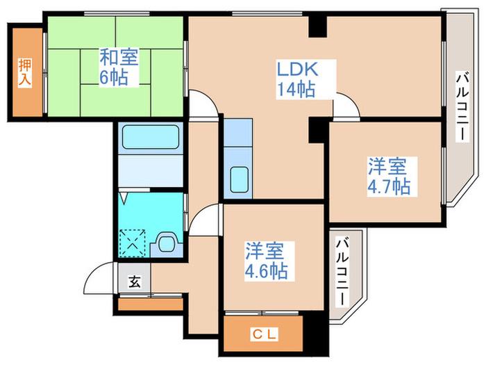 スターアヴェニュー広和NO11(3LDK/4階)の間取り写真
