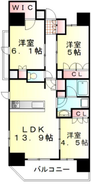 パレステージ本川越(3LDK/4階)の間取り写真