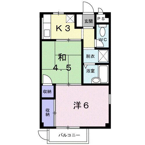 TMハイツ (2K/1階)の間取り写真