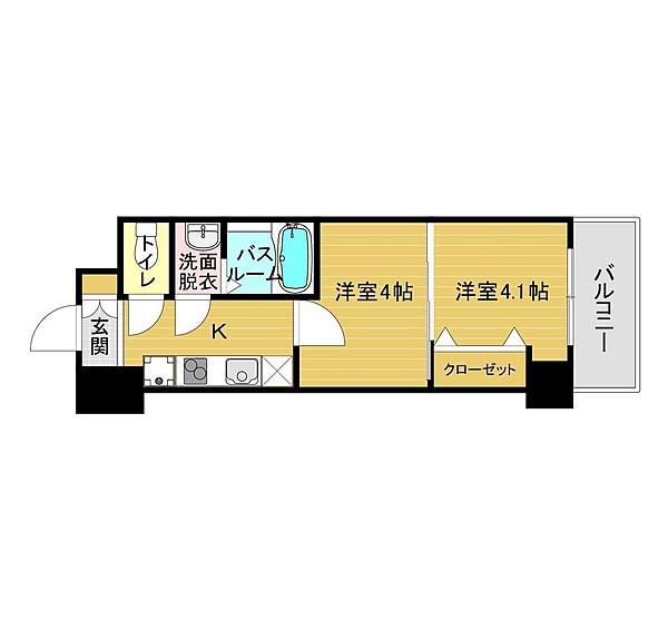 NO.40 ORIENTBLD(2K/14階)の間取り写真