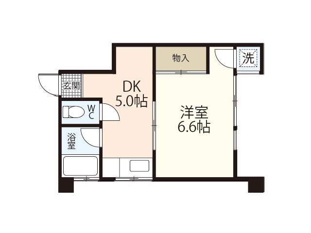 第一堀田ビル(1DK/3階)の間取り写真