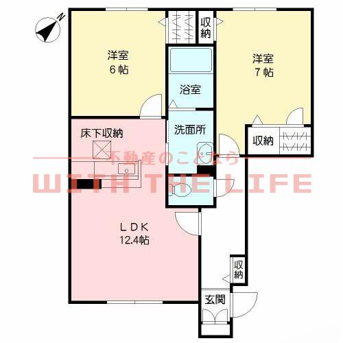 パストラル久留米(2LDK/1階)の間取り写真