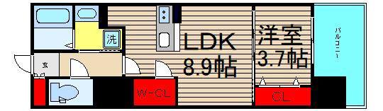 RJRプレシア南堀江(1LDK/7階)の間取り写真