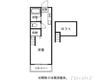 プレステージ(ワンルーム/2階)の間取り写真