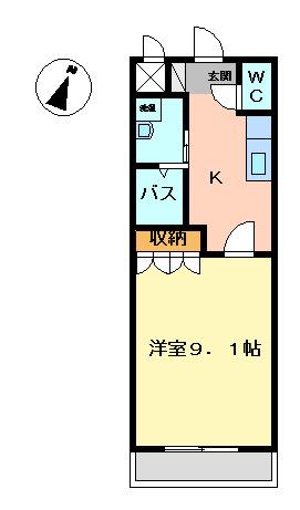 メゾンリバティー(1K/2階)の間取り写真