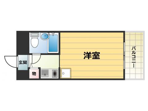 コスモプラザ三宮(ワンルーム/8階)の間取り写真