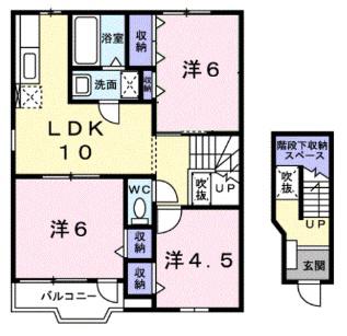シャンドフルールⅡ(3LDK/2階)の間取り写真