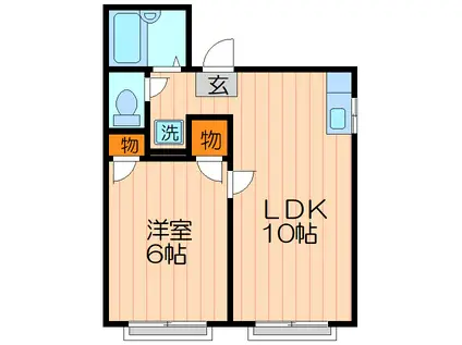 萱島ツイン(1LDK/4階)の間取り写真