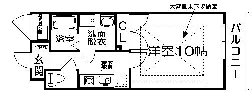 フィーノ(1K/2階)の間取り写真