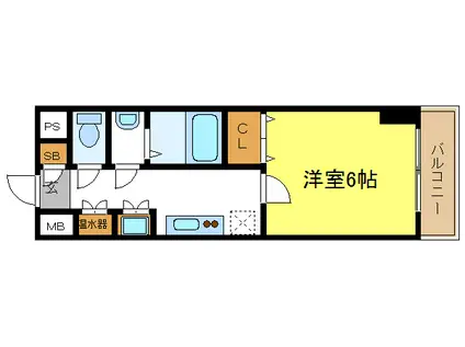 シティスパイア平野(1K/7階)の間取り写真