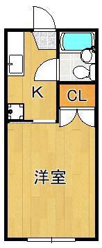 NO.2ホワイトフォーラム足原(1K/1階)の間取り写真