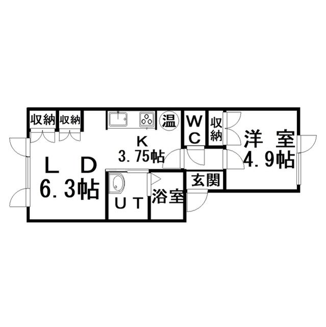 ファンカーサ(1LDK/1階)の間取り写真