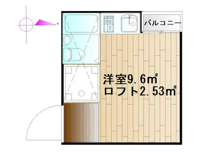 チェレスタ元住吉(ワンルーム/2階)の間取り写真