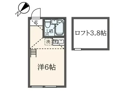 ユナイトステージ屏風浦壱番館(ワンルーム/2階)の間取り写真