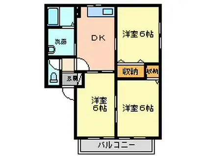 エクセルコートCD(3DK/2階)の間取り写真