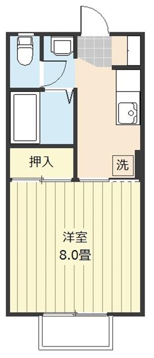 ティパサ荒木(1K/2階)の間取り写真