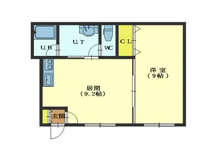 ディアコート(1LDK/1階)の間取り写真