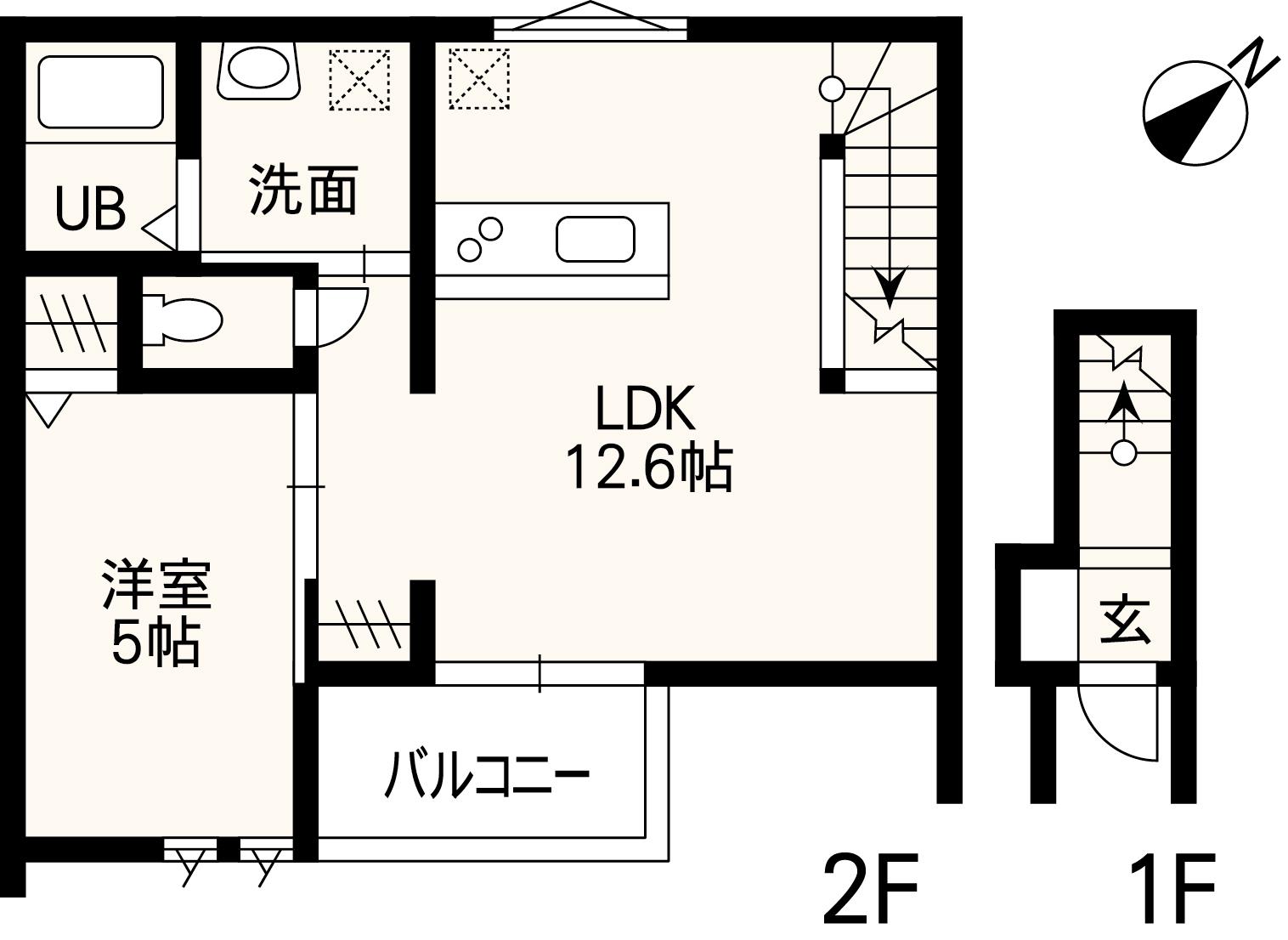 ホワイトステージSUYA(1LDK/2階)の間取り写真
