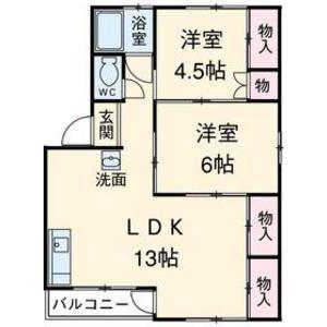清和ビル(2LDK/4階)の間取り写真