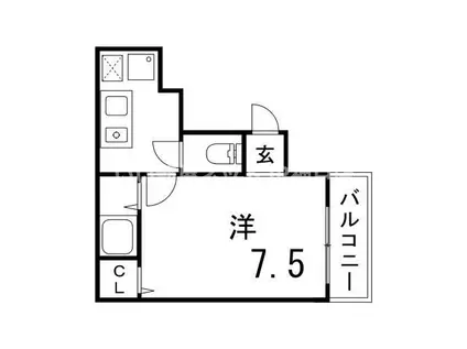 ハイツ村上I(1K/3階)の間取り写真
