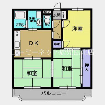 グレースハイム(3DK/1階)の間取り写真